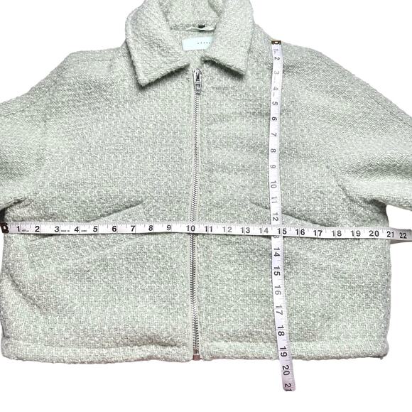Blank NYC | Women | Pistachio Cropped Tweed Full Zip Jacket | Size Medium - Picture 5 of 10